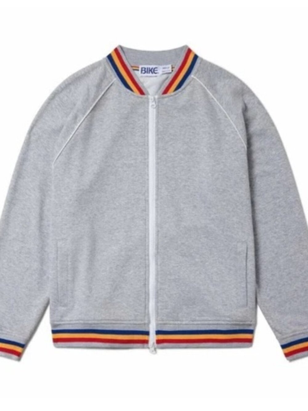 BIKE French Terry Track Jacket Heather Gray Size Medium